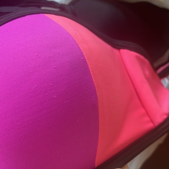 PINK Victoria's Secret | Strappy Color Block Cage Bikini Swim Top Pink/Purple - Picture 4 of 4